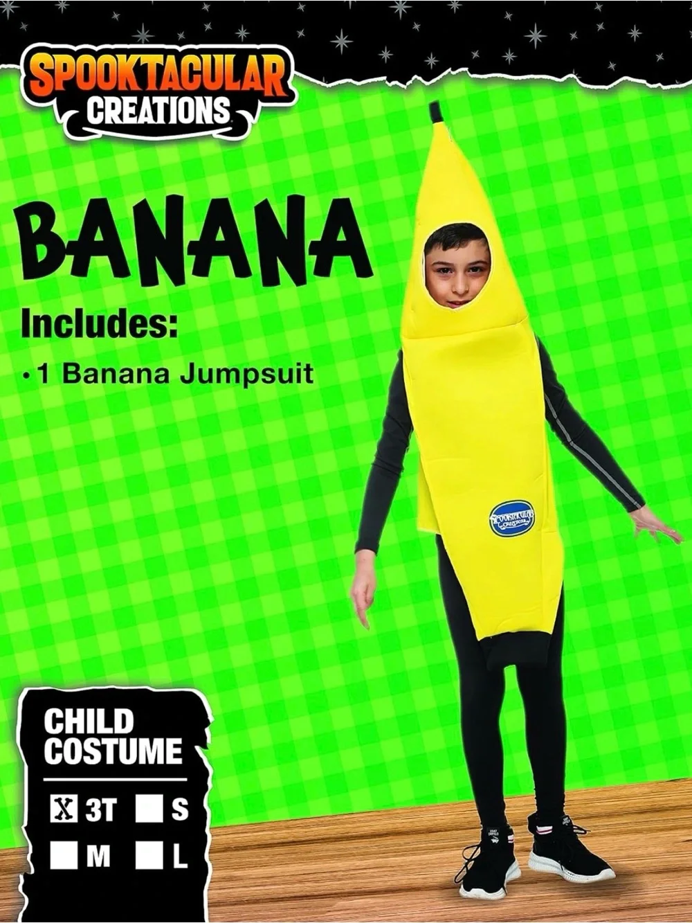 Kids Yellow Banana Costume - M 8-10 years